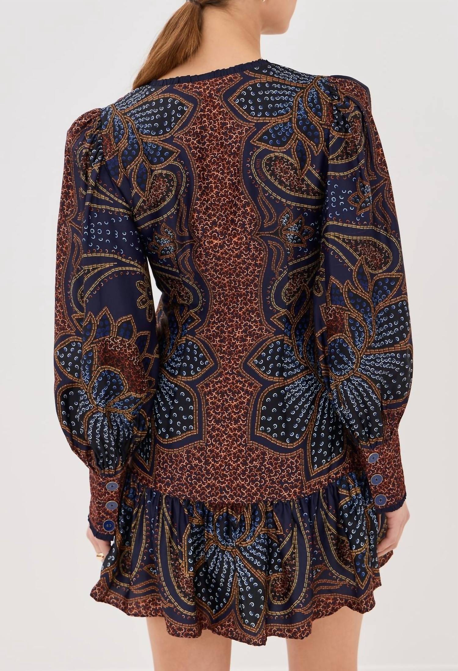 Farm Rio - Long Sleeve Floral Mini Dress