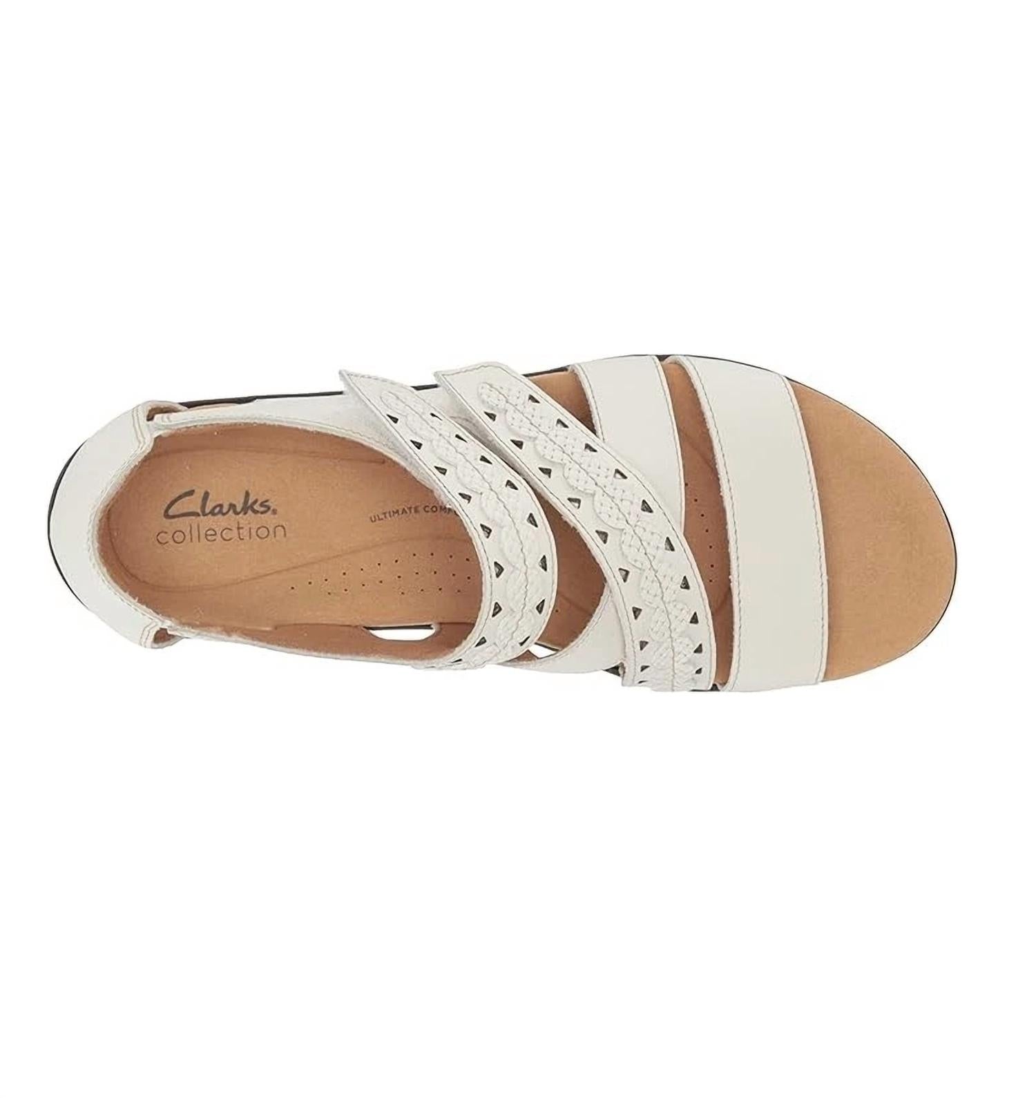 Clarks Women's Laurieann Holly Sandal in white leather - women's sandal - view 5