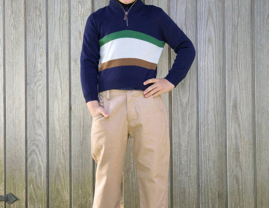 Rachel Riley - Kid's Stripe Half-zip Sweater