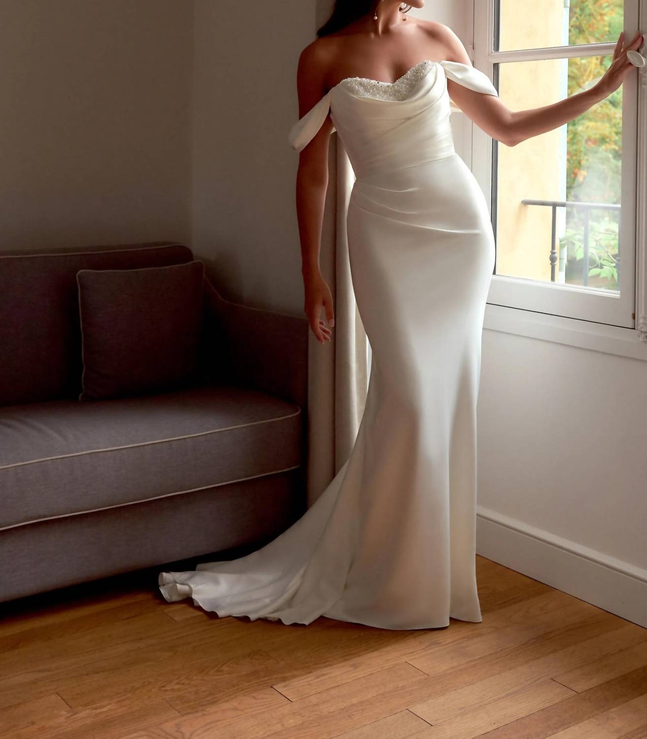 Sincerity - Charmeuse Fit And Flare Wedding Gown