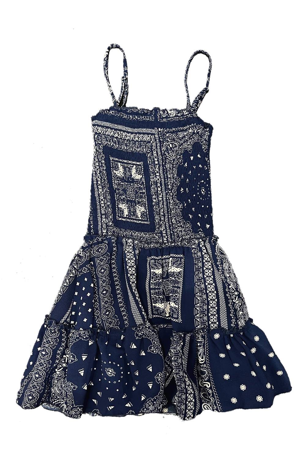 Flowers By Zoe - Girls Bandana Chiffon Smocked A-line Dress