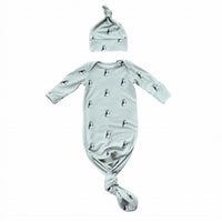 babysprouts Kids' Knotted Sleeper Set in blue penguin - kids' sleepwear