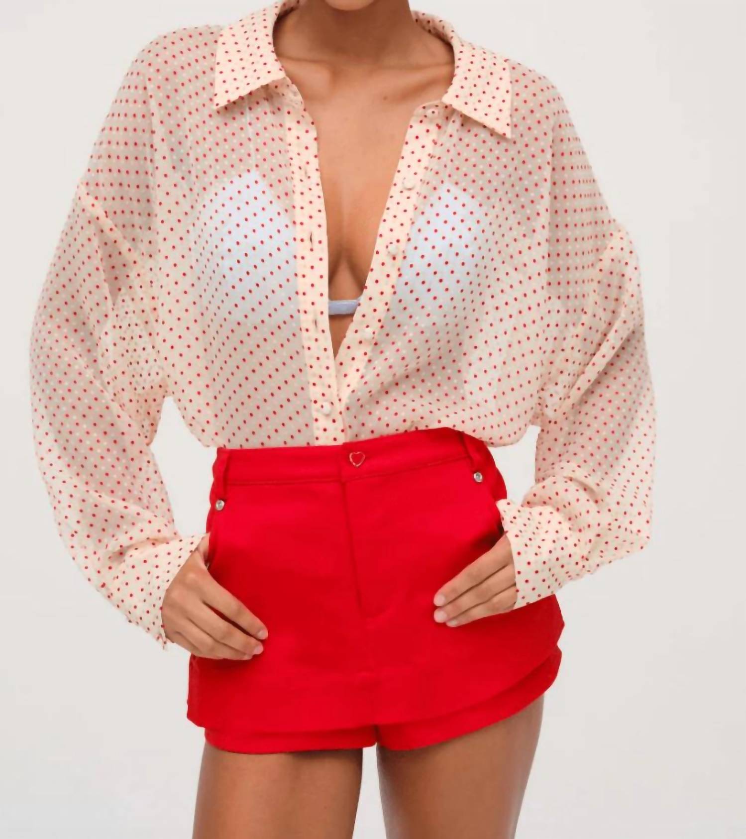 For Love & Lemons - Love Dot Button-up Top