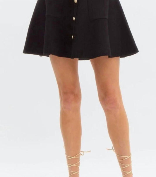 Entro - Alexandria Medallion Buttons Knit Mini Skirt