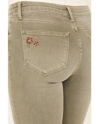 Driftwood - Crop Flare Floral Rivit Jeans