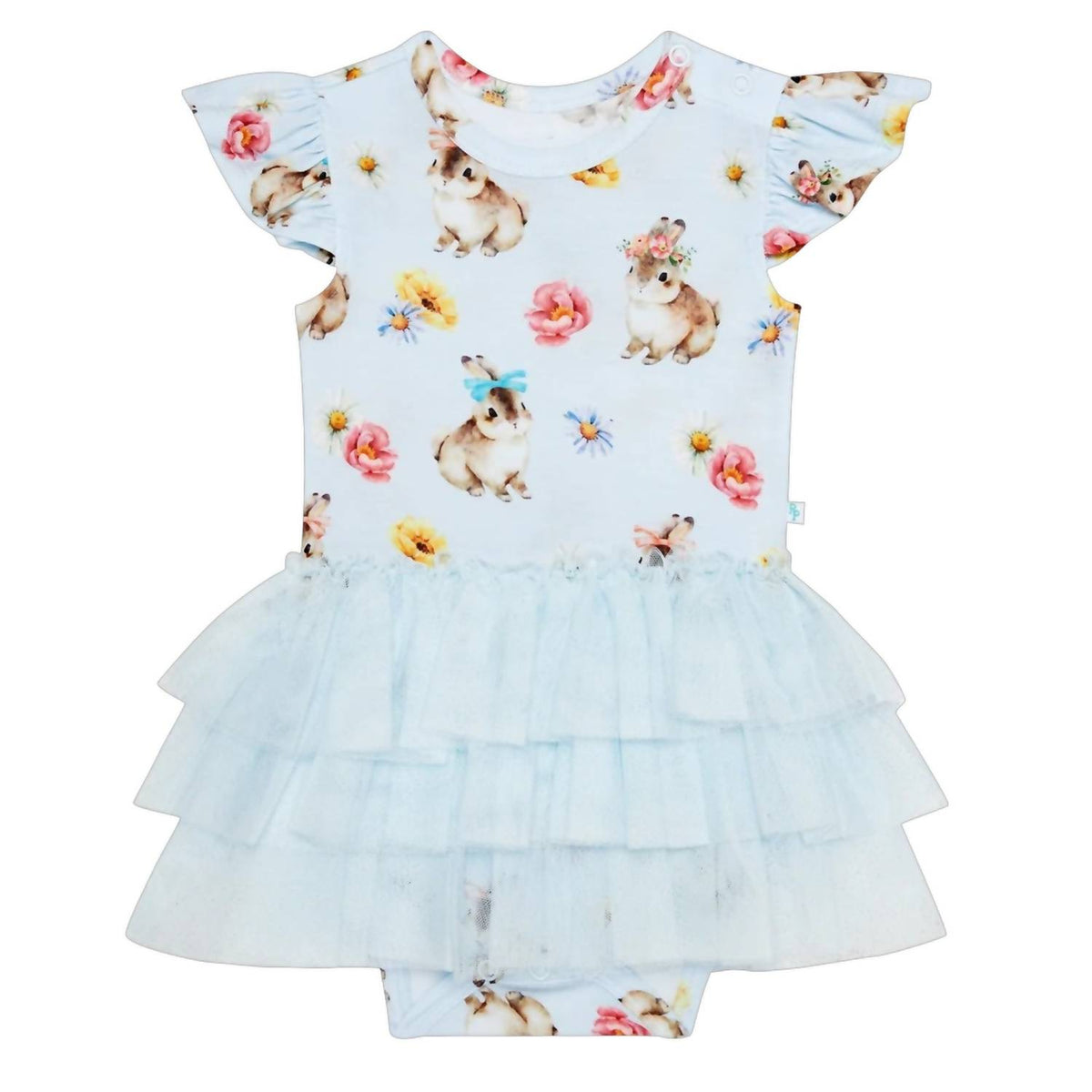 Posh Peanut - Baby Girls Tinsley Jane Ruffled Cap Sleeve Tulle Skirt Bodysuit