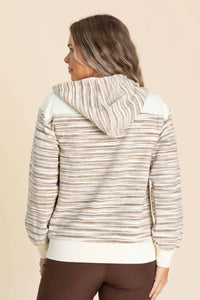 Staccato - Color Block Striped Zip Up Hoodie Jacket