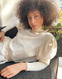The Waight - Undyed Funnel Neck Top