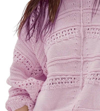 DELUC Faial Open Stitch Sweater in pink 1 - women's sweater - detail view