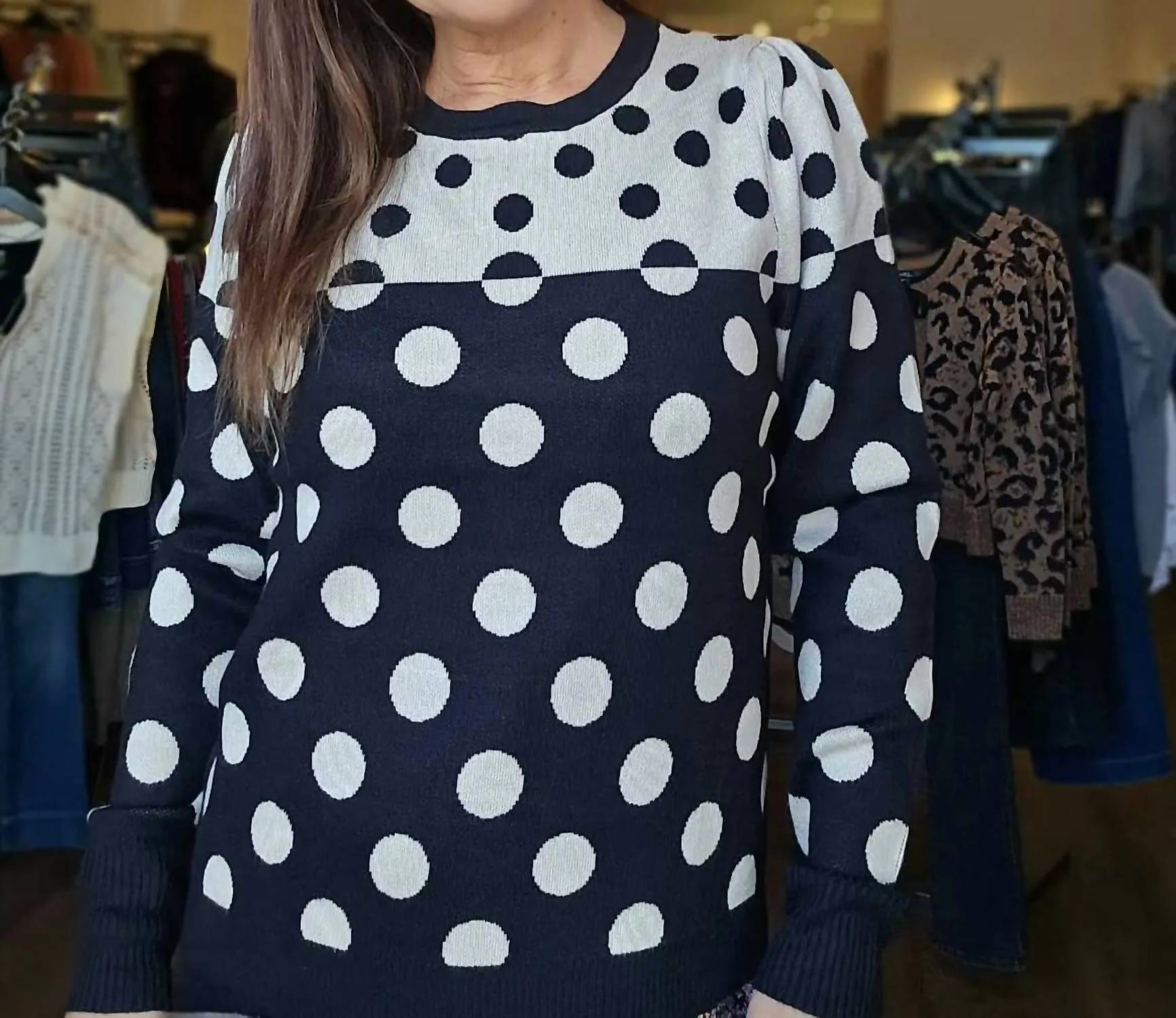 Zac & Rachel - Polka Dot Long Sleeve Sweater