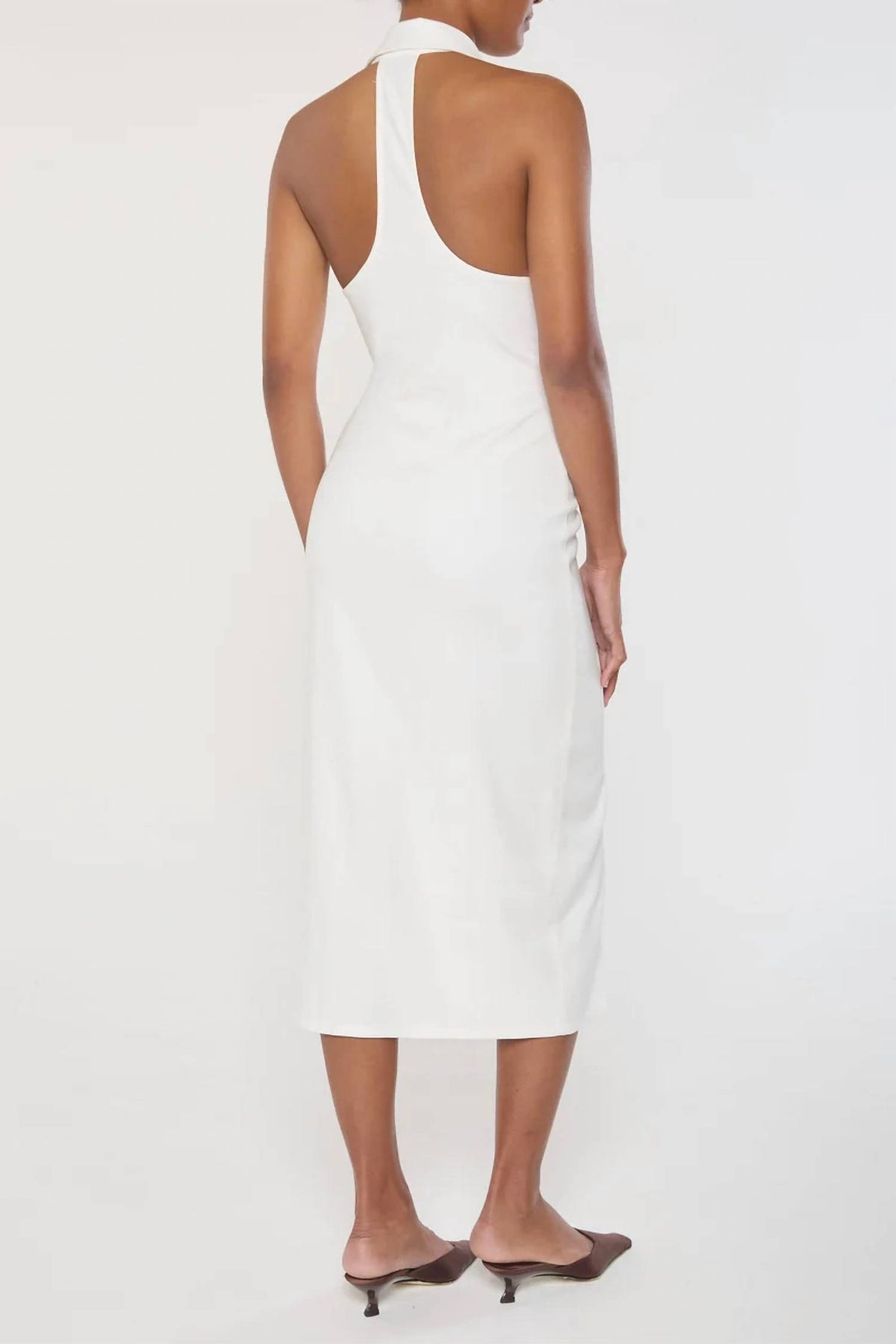 Anemos - Women's Bond Midi Dress In Stretch Twill