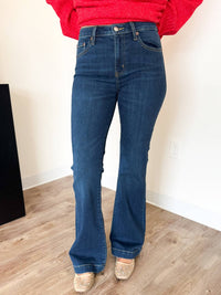 DAZE Scout Mid Rise Flare Jeans in dark wash - women's jeans