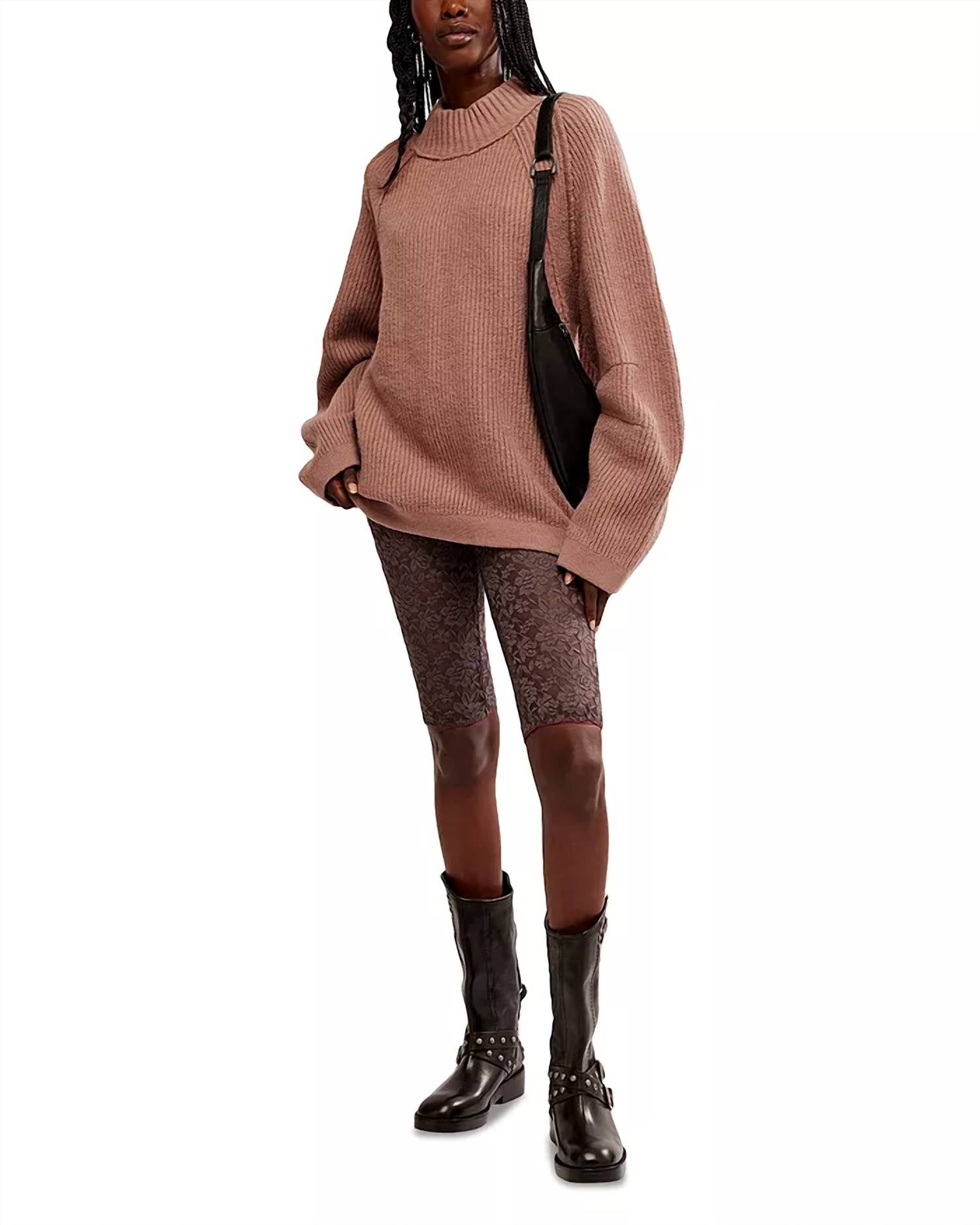 Free People Sunbeam Textured Sweater in antler - women's sweater - view 5