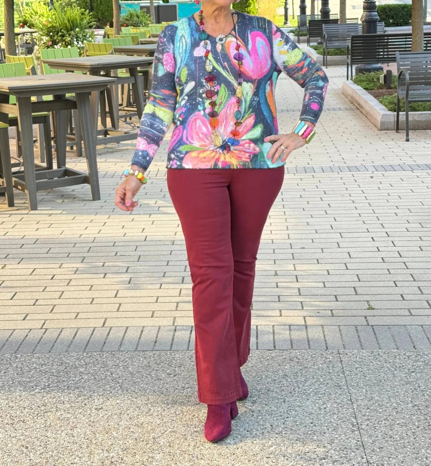Ethyl The Evoke Pullover Sweater in multi - women's sweater - alternate view