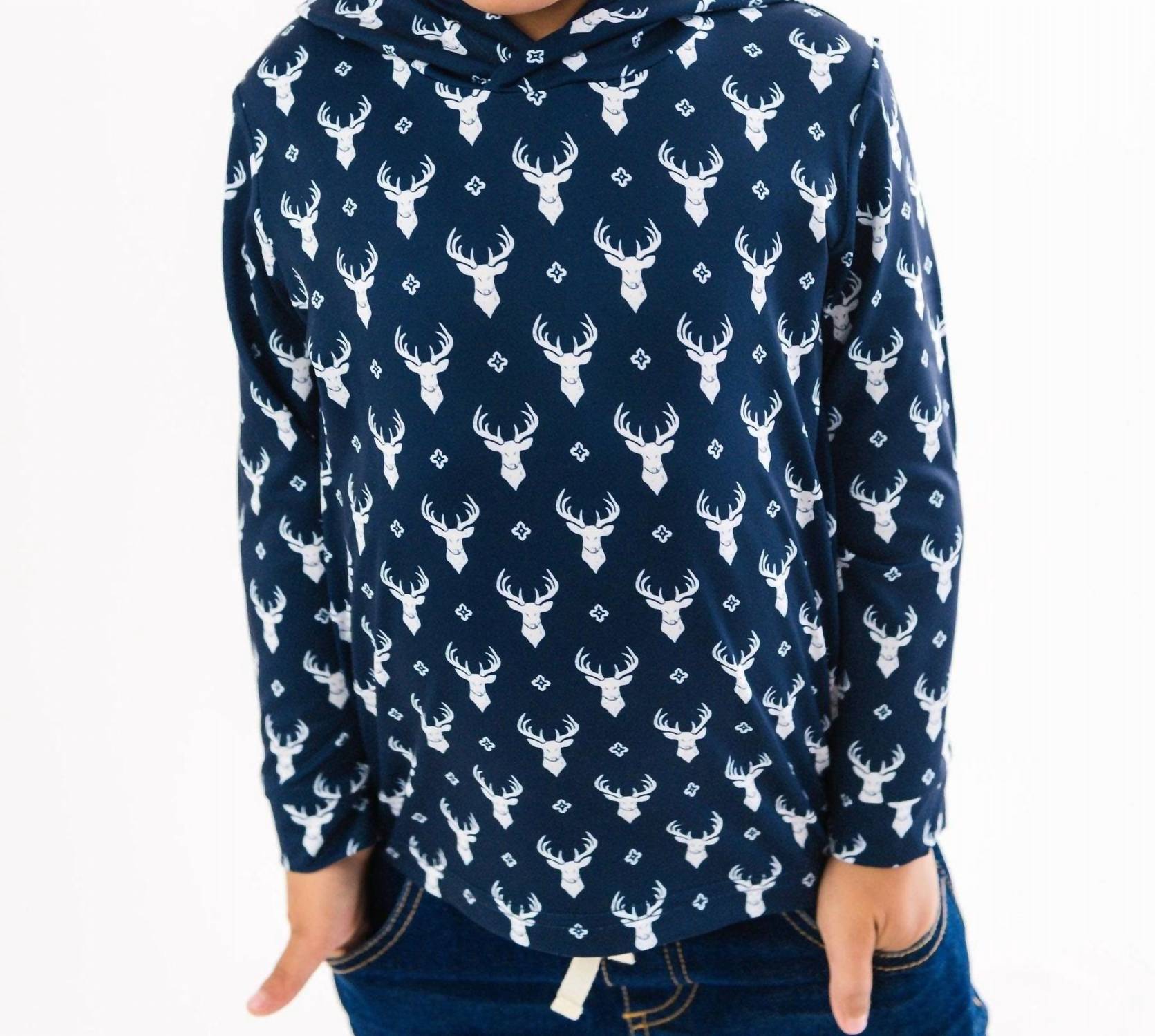 Rufflebutts - Boys' Long-sleeve Little Deer Lodge Performance Hooded Shirt