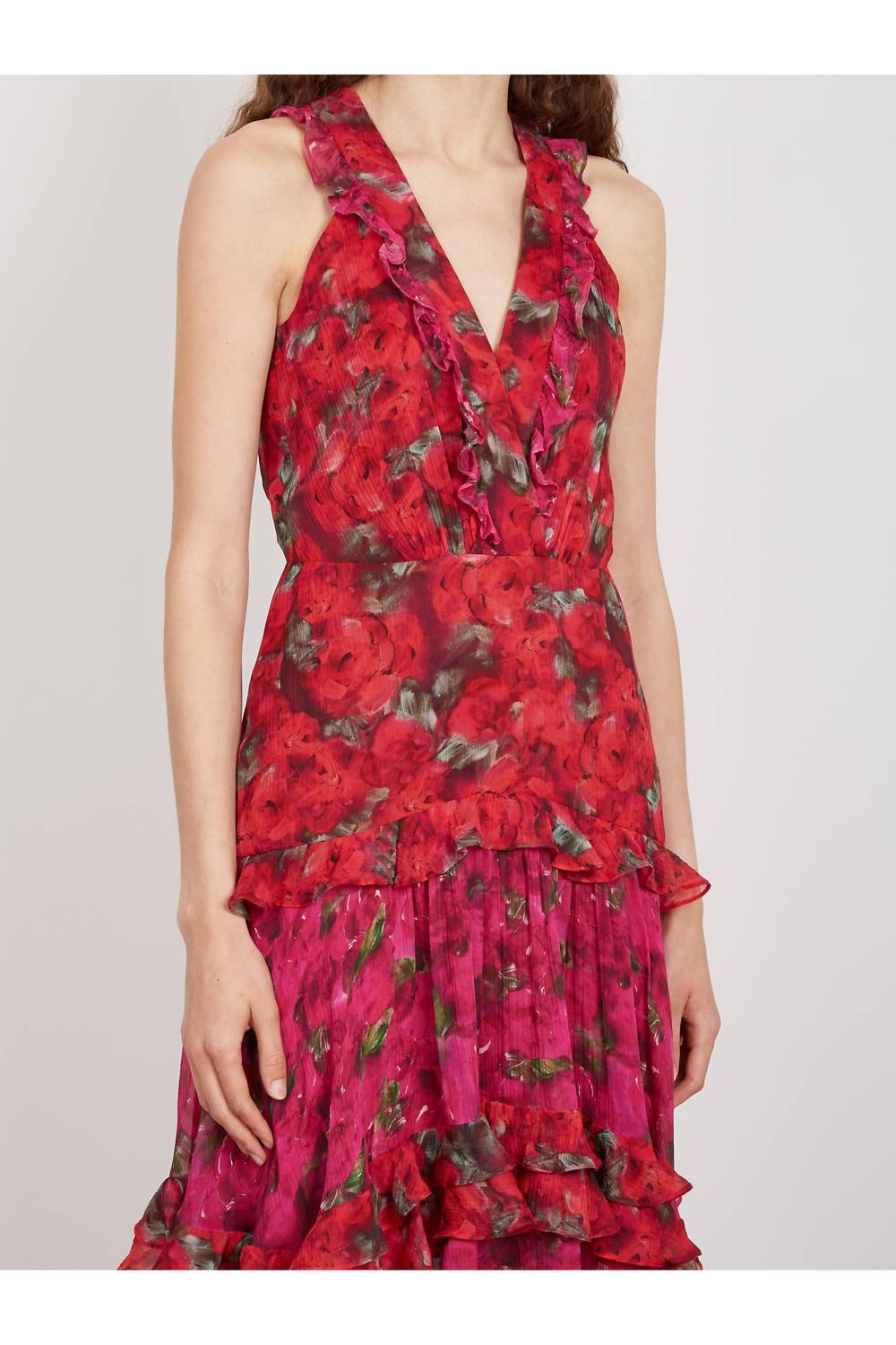 SALONI Jolie-b Midi Dress in 2351 2352 magenta rosebud r - women's dress - detail view