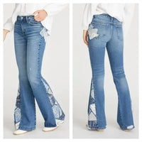 Driftwood - Farrah Flare Patched Up Jeans