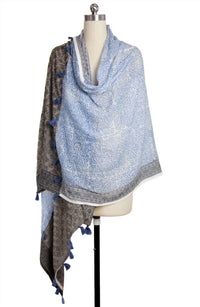 Saachi - Tassel Trim Cotton Scarf