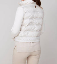 Renuar - Cropped Mixed Media Puffer Jacket