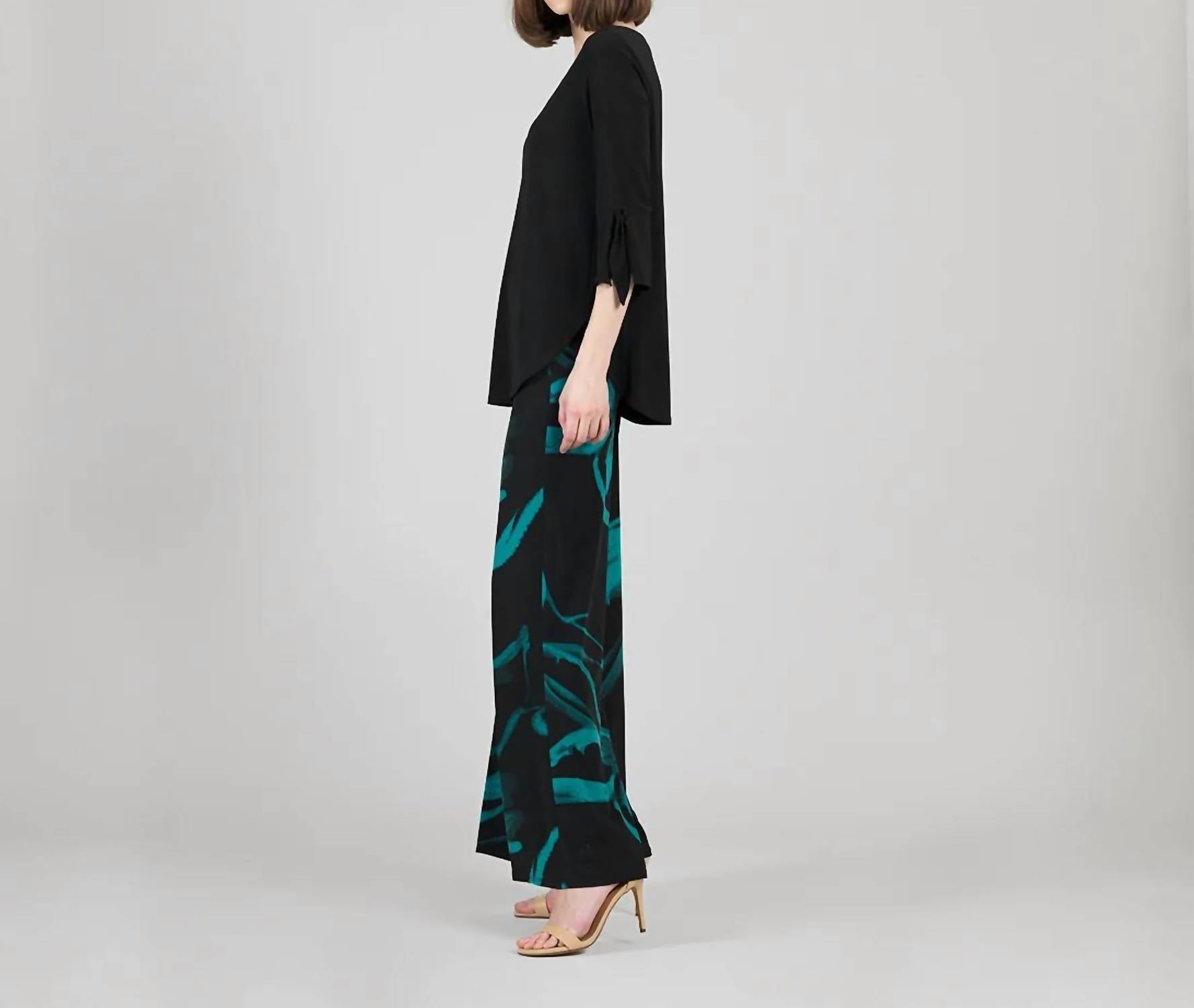 Clara Sun Woo - Tie Cuff Curved Hem Tunic Top