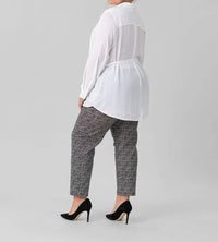 Nydj - Belted Tunic Collared Blouse - Plus