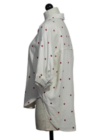 Velvet Heart - Merle Cardinal Polka Dot Shirt