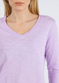 Elliott Lauren - Silvie Rib Three-quarter Sleeve V-neck Tee