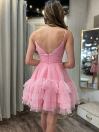 Sherri Hill - Ruffle Tulle Mini Dress