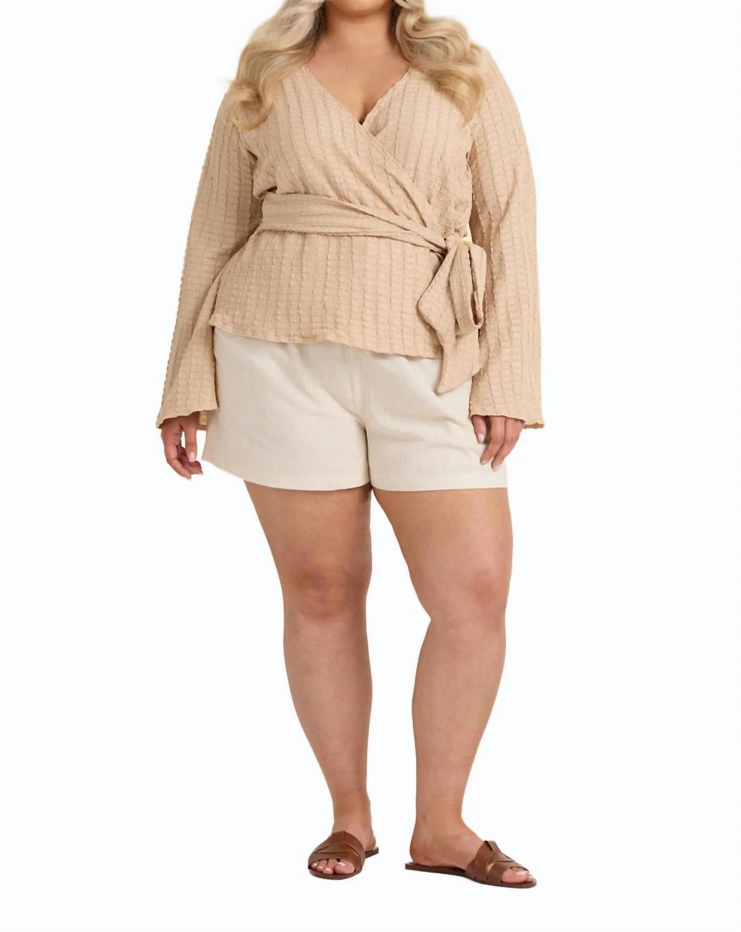 Fashion Szn Curve - Wrap Front Belted Top - Plus