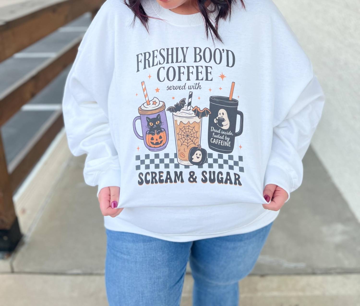 Daisy Chain Designs - Freshly Boo'd Coffee Sweatshirt