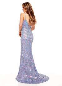 Rachel Allan - Beaded Tulle Fitted Long Gown