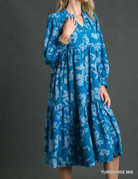 Umgee - Tiered Floral Print Dress