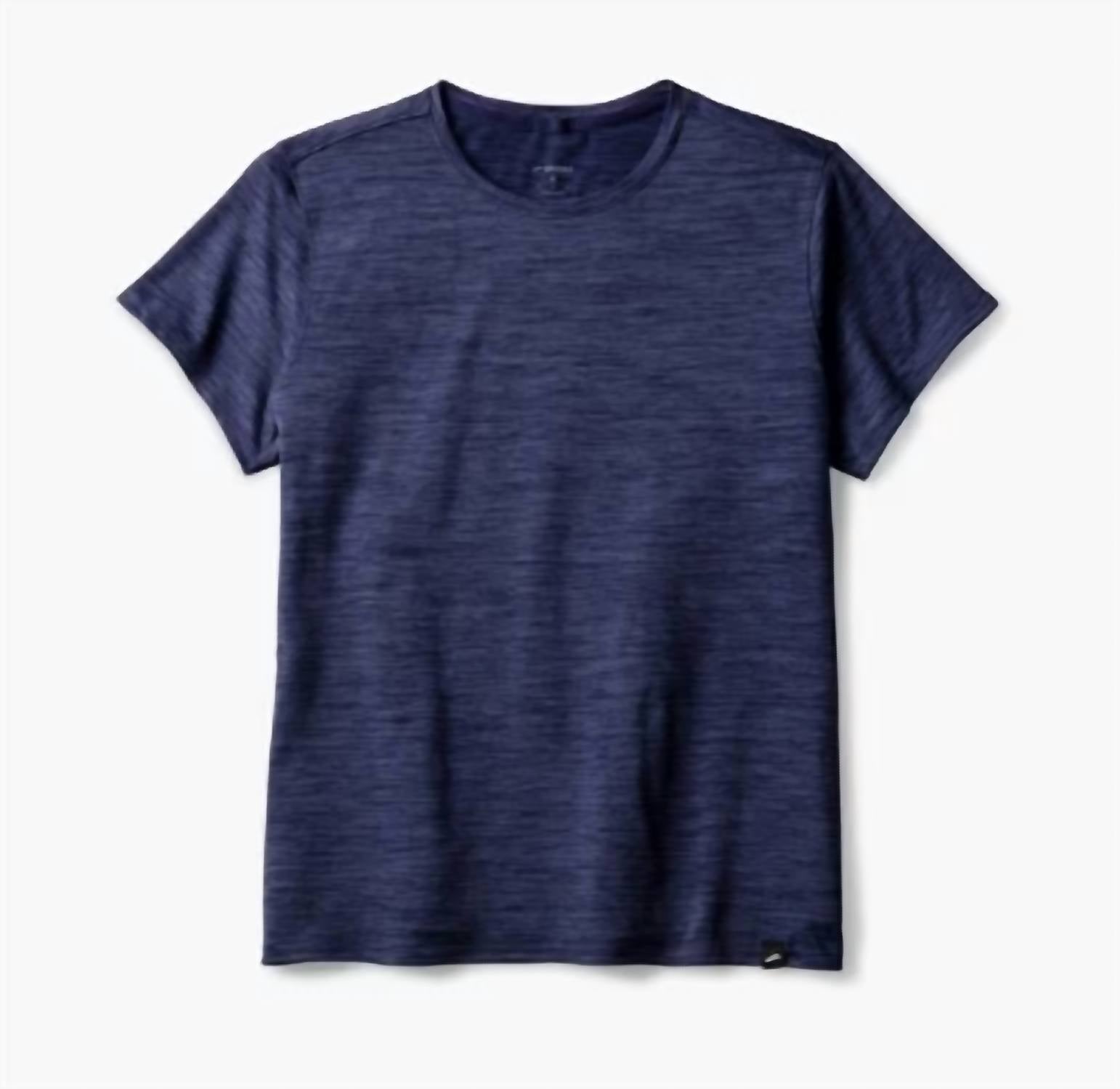 BROOKS Women's Luxe Short Sleeve Top in heather midnight - women's t-shirt