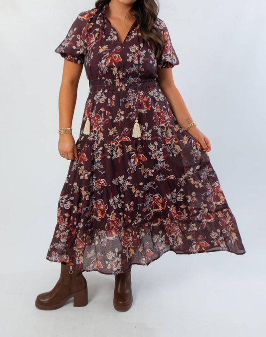 Thml - Printed Puff Sleeve Tiered Maxi Dress