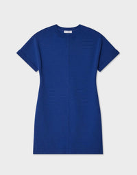 White + Warren Superfine Organic Cotton Dress in sapphire - women's dress - alternate view