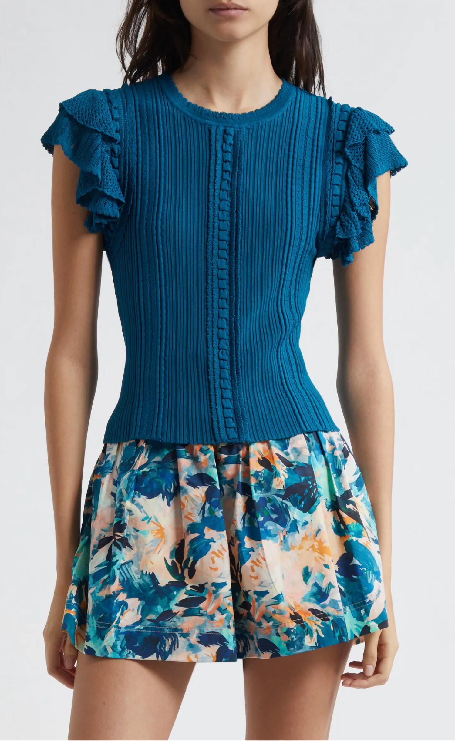 Ulla Johnson Giulia Top in lapiz - women's blouse