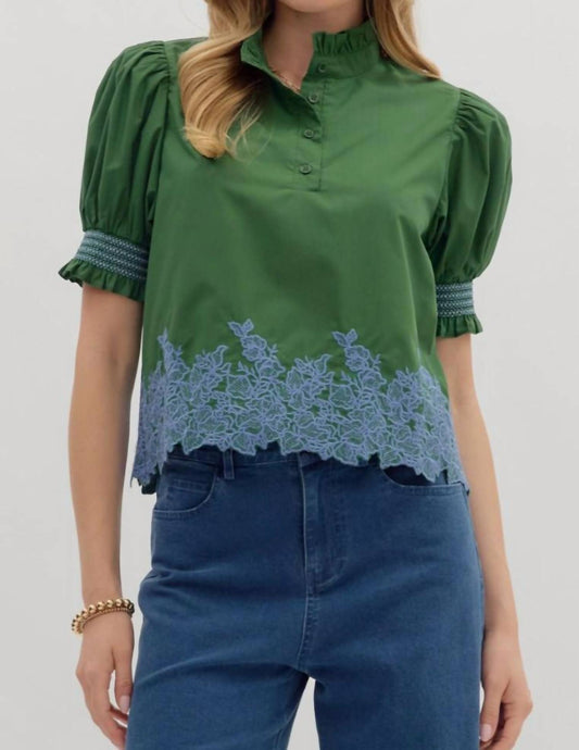 Entro - Lainey Cuff Band Floral Top