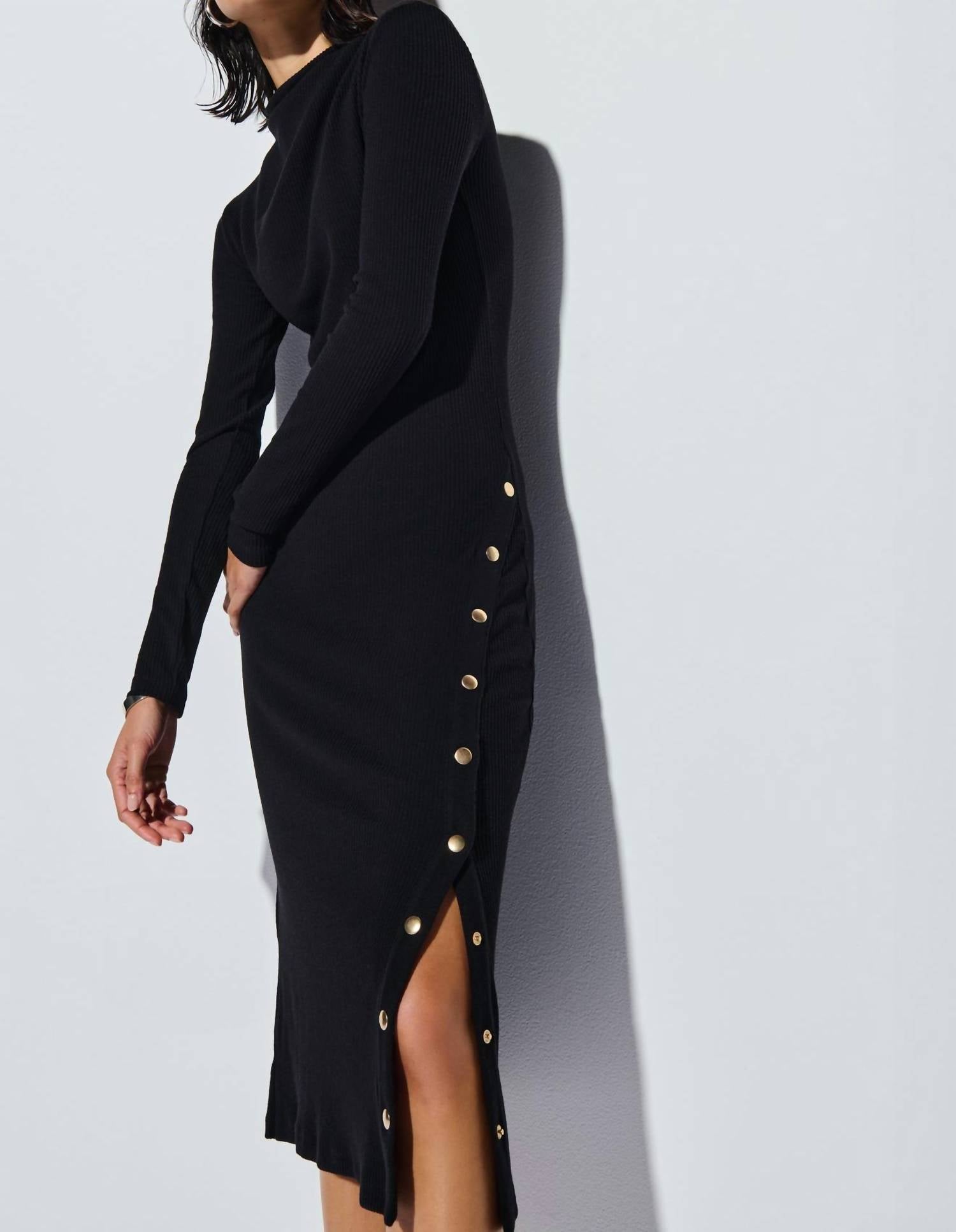 Nation Ltd - Leni Side Snap Midi Dress