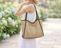 Anna-Kaci - Women's Desert Dunes Woven Tote Bag