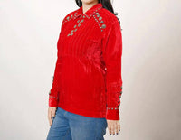 American Darling - Velvet Studded Long-sleeve Top - Plus