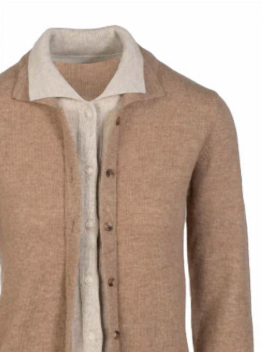 Naadam - Women's Cashmino Layered Collared Cardigan