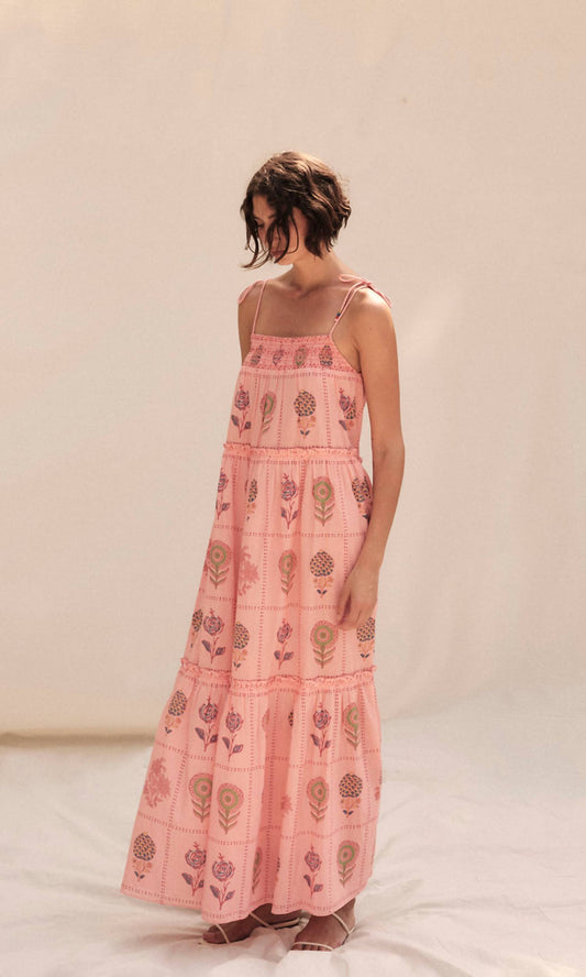 Saylor - Mariska Tile Block Print Midi Dress