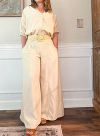 Risen - Short Ruffle Sleeve Button Down Top