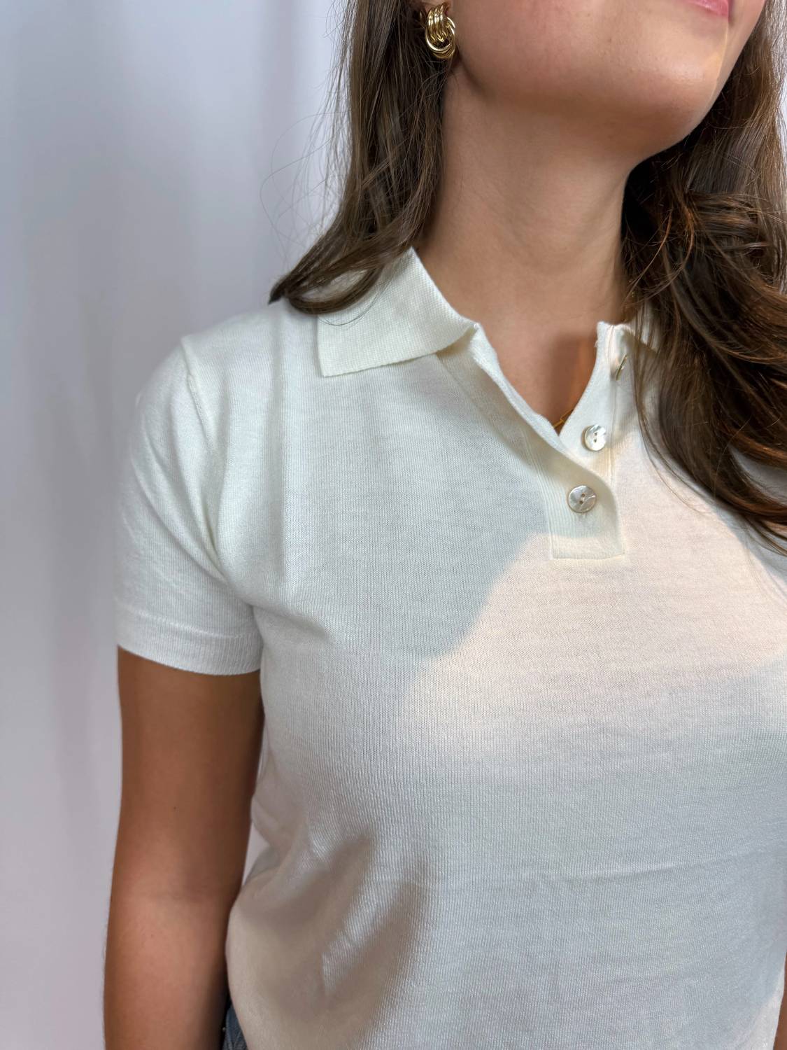 Mimosa - Margot Collared Short Sleeve Knit Top