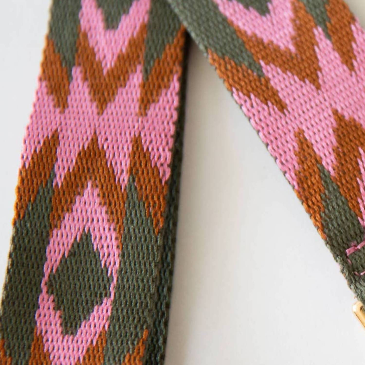 FUNKY MONKEY Women's Adjustable Purse Strap With Gold Hardware in pink aztec - women's item - alternate view