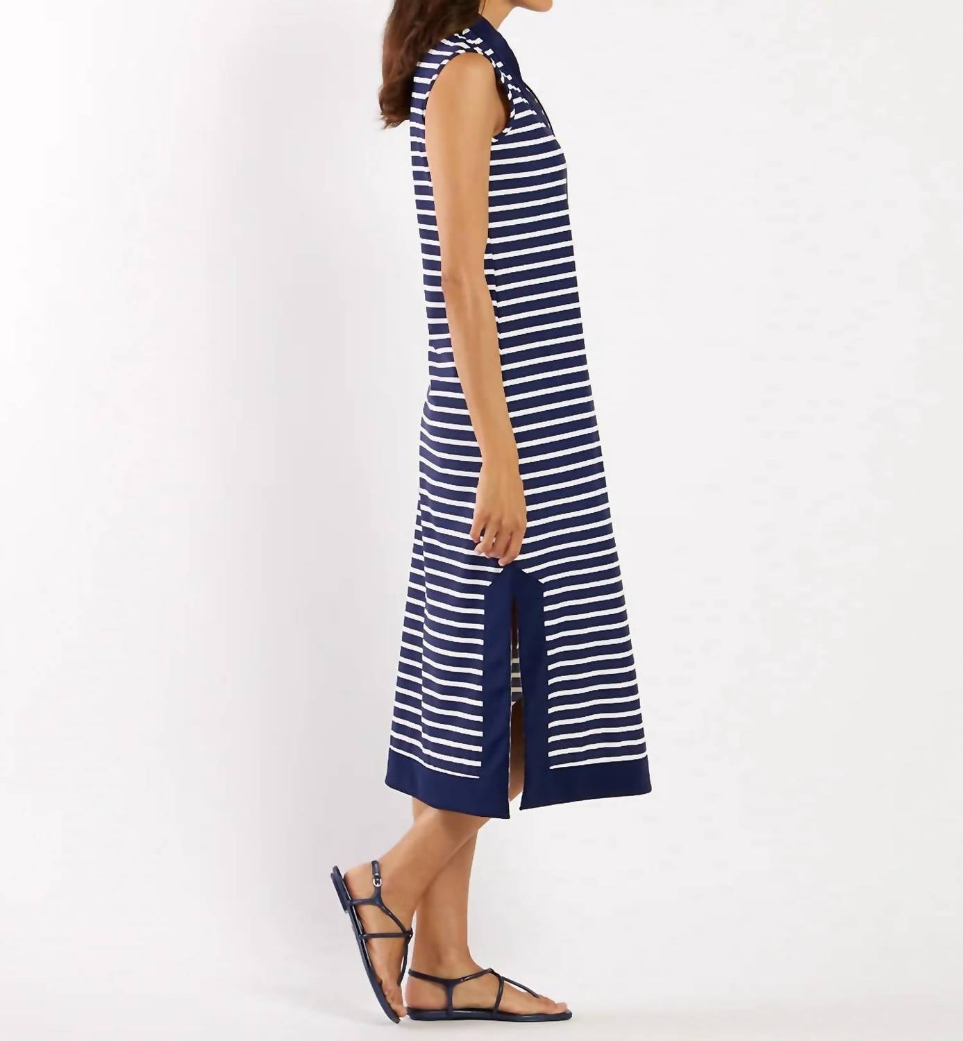 JUDE CONNALLY Kristen Maxi Dress in navy white - women's dress - detail view