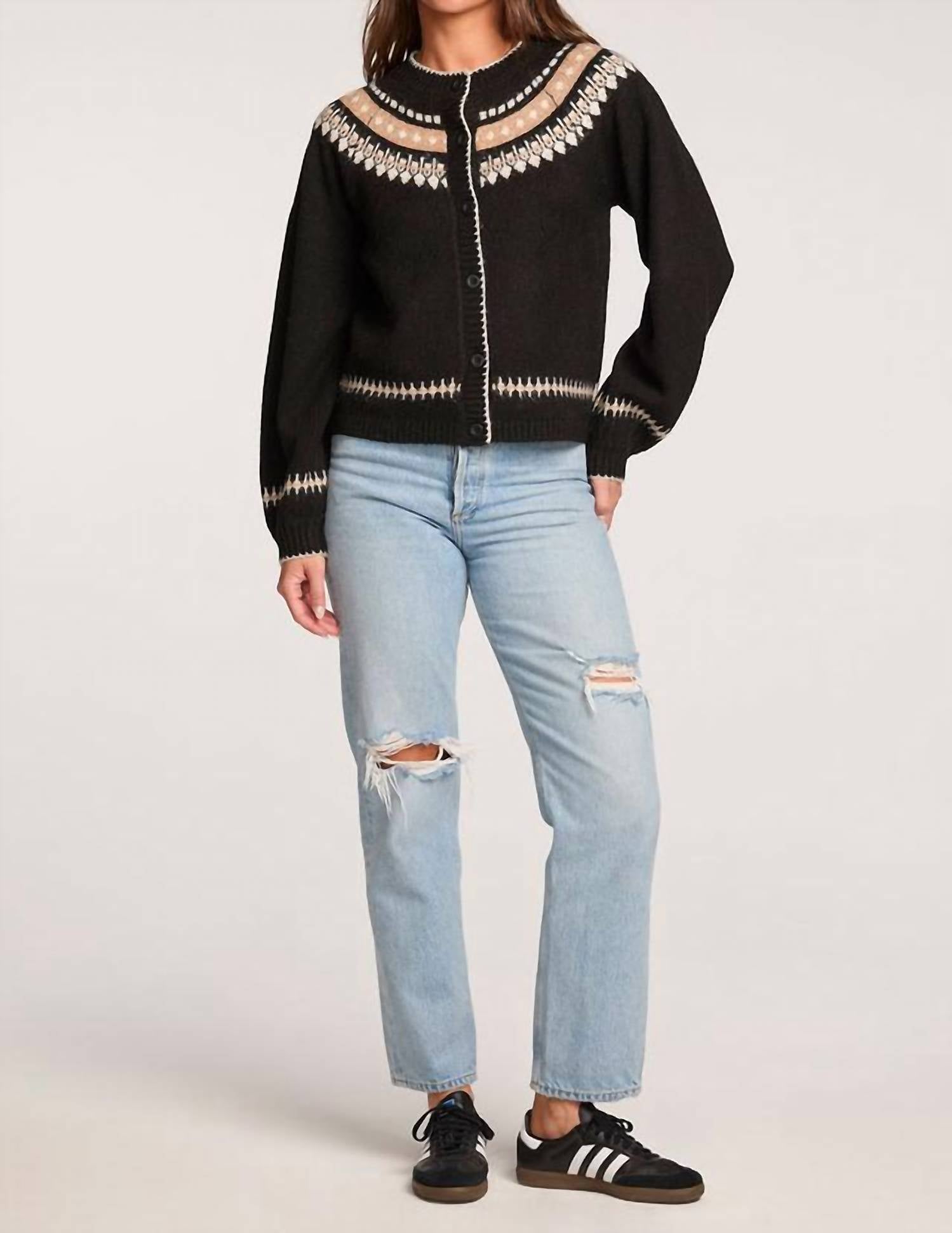 saltwater LUXE Joss Cardigan in black - women's cardigan - view 4