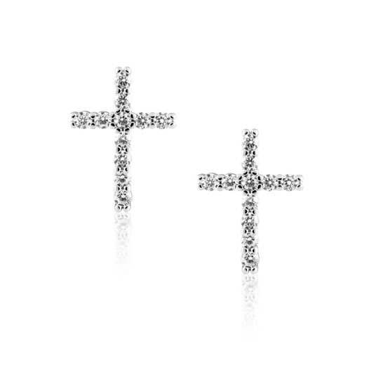 Sahira Jewelry Design - Women's Glitz Cross Stud Earrings