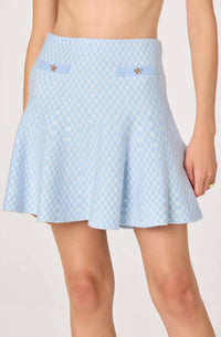 ASTR Malvie Sweater Skirt in lue plaid - women's skirt - detail view