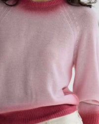 Autumn Cashmere - Dip Dyed Blouson Sleeve Crewneck Top